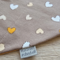 Preview: Halstuch beige / gelb mit Herzchen