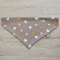 Preview: Halstuch beige / gelb mit Herzchen