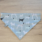 Preview: Halstuch Mint-Schwarz mit Hunden
