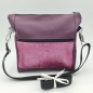 Preview: Gassitasche / Cross Bag / Hip Bag, augergine / himbeerfarbene Blütenranken