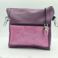Preview: Gassitasche / Cross Bag / Hip Bag, augergine / himbeerfarbene Blütenranken