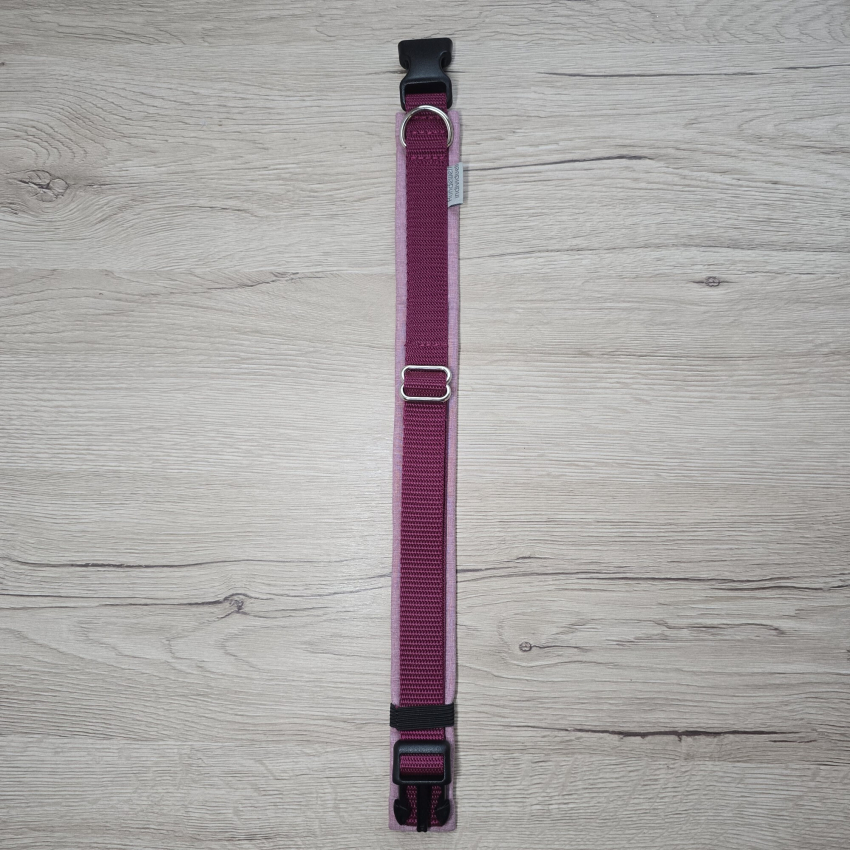 Verstellbares Halsband Bordeaux & Rosa