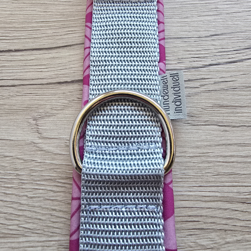 Halsband Grau Pink - verstellbar und gepolstert