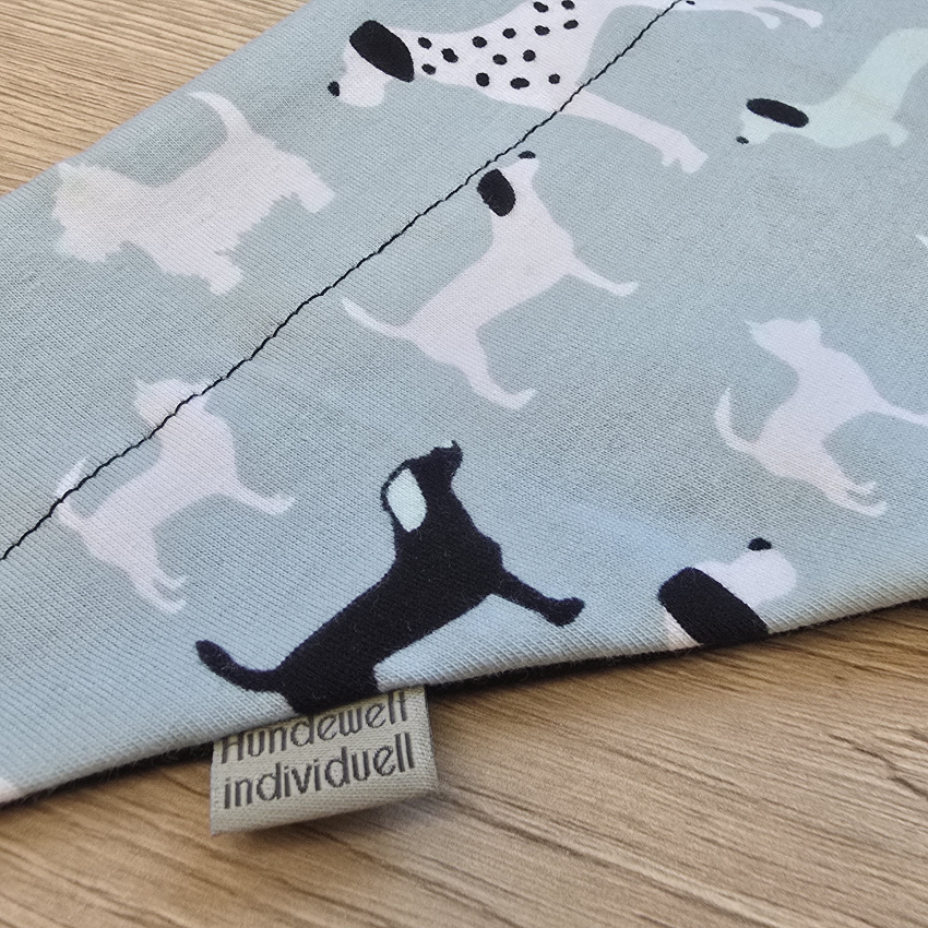Halstuch Mint-Schwarz mit Hunden