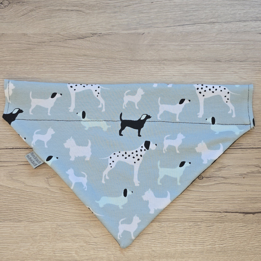 Halstuch Mint-Schwarz mit Hunden