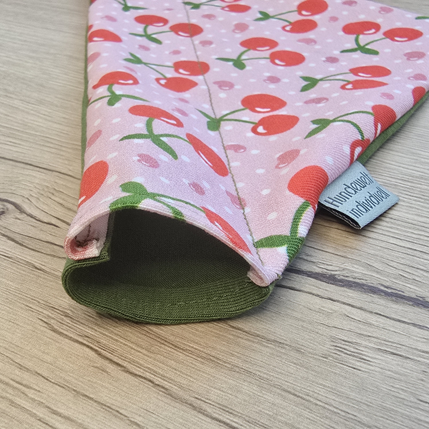 Halstuch rosa / grün mit Kirschen