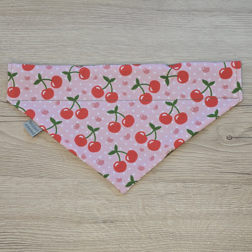 Halstuch rosa / grün mit Kirschen