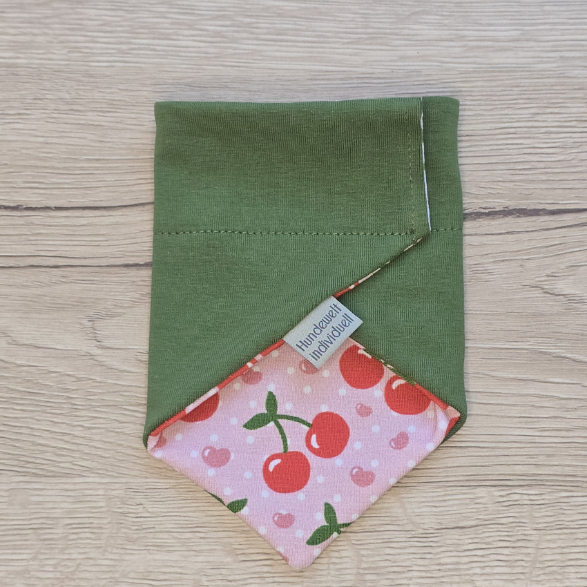 Halstuch rosa / grün mit Kirschen