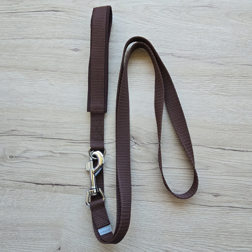 Leine mit weicher Handschlaufe - Braun