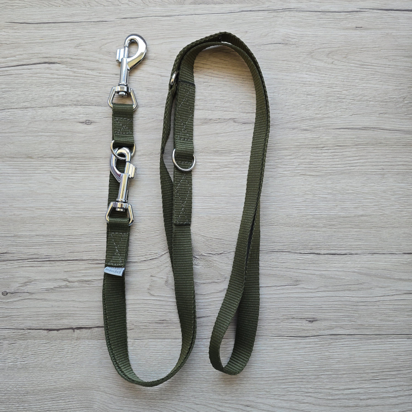 verstellbare Hundeleine - Khaki