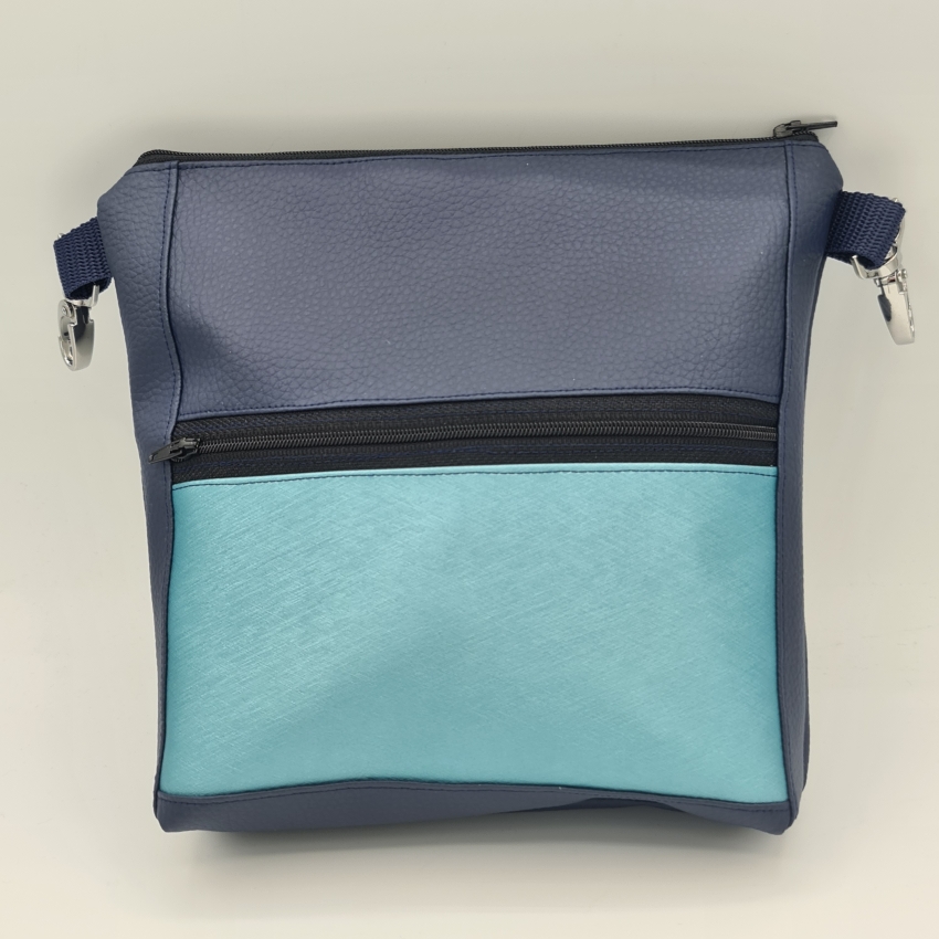 Gassitasche / Cross Bag / Hip Bag, Navy / Türkis