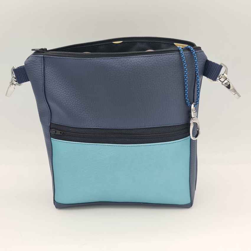 Gassitasche / Cross Bag / Hip Bag, Navy / Türkis