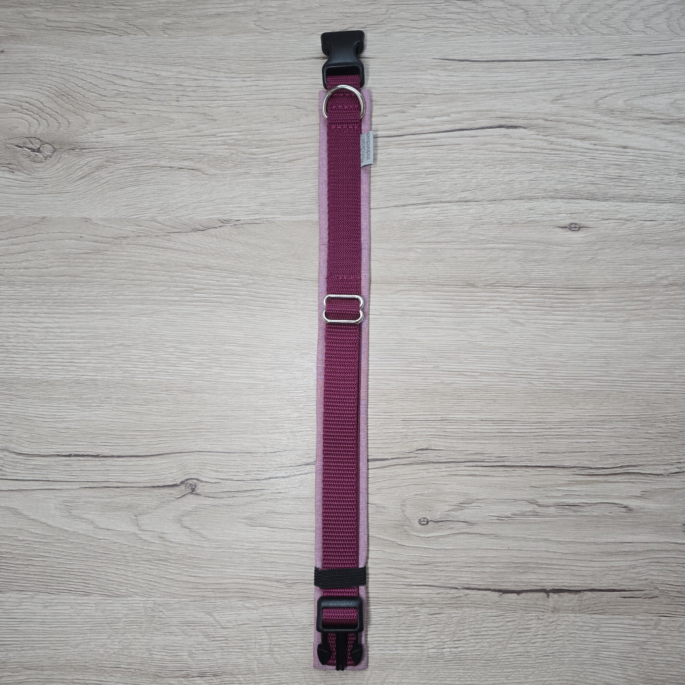 Verstellbares Halsband Bordeaux & Rosa