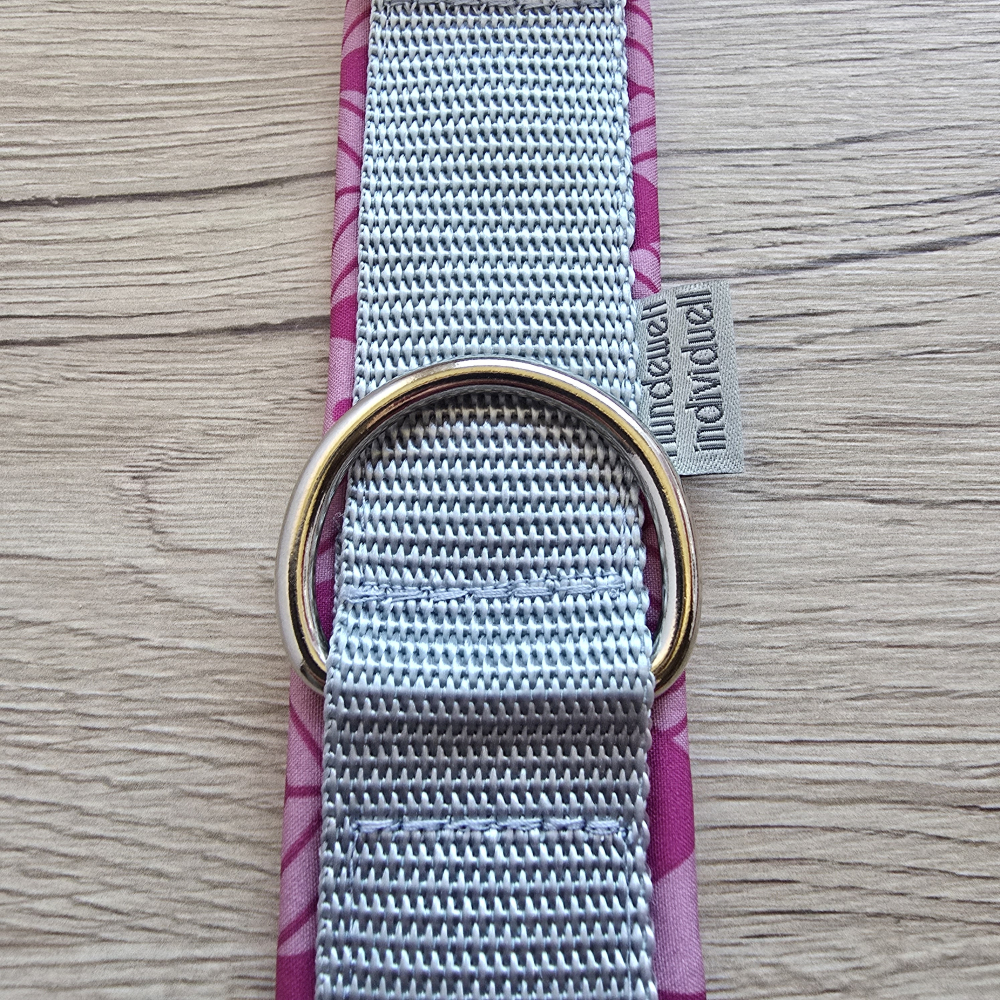 Halsband Grau Pink - verstellbar und gepolstert