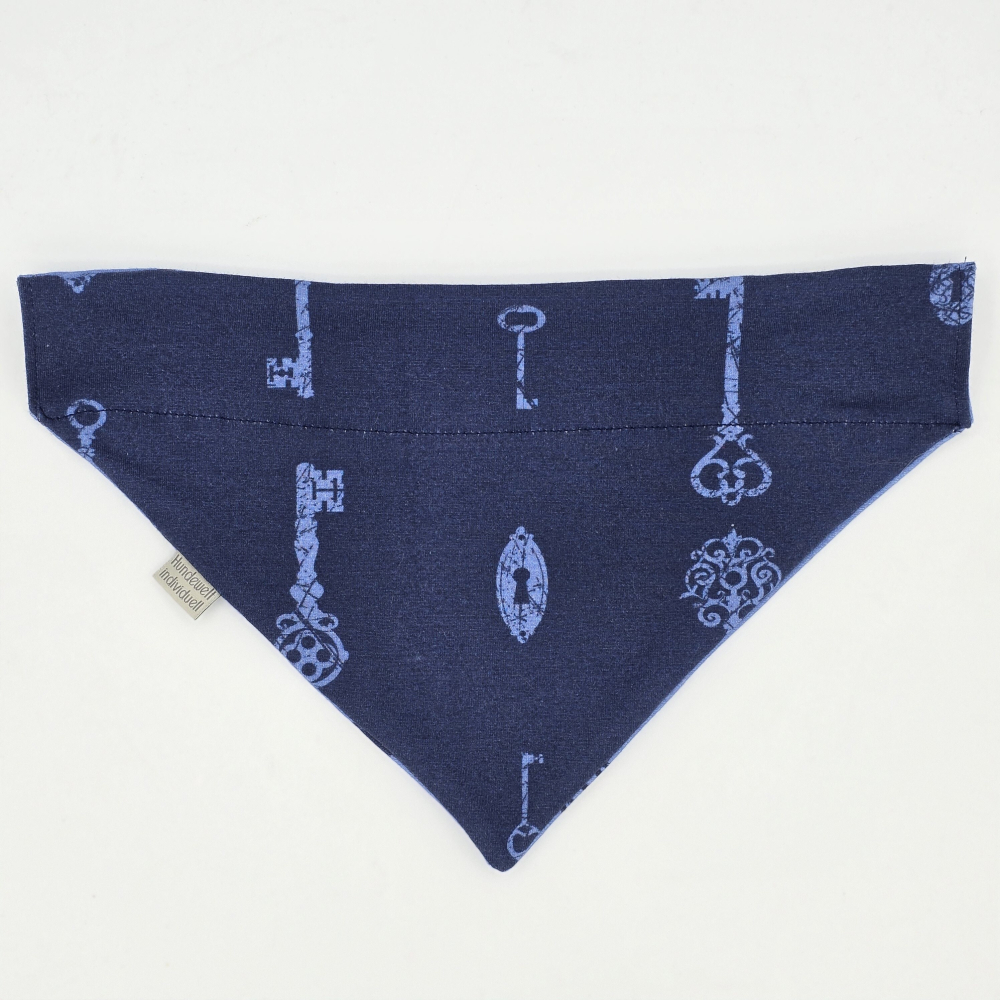 Halstuch dunkelblau - hellblau mit Schlüsseln