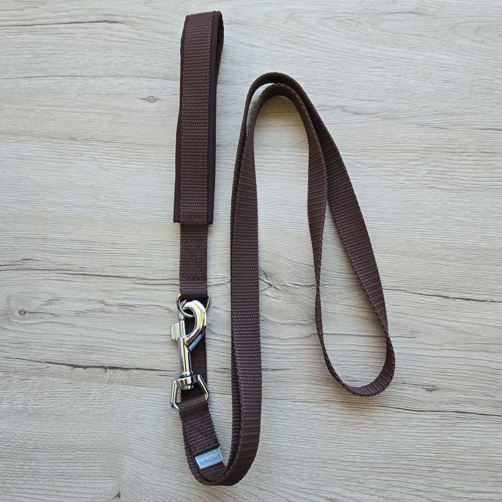 Leine mit weicher Handschlaufe - Braun