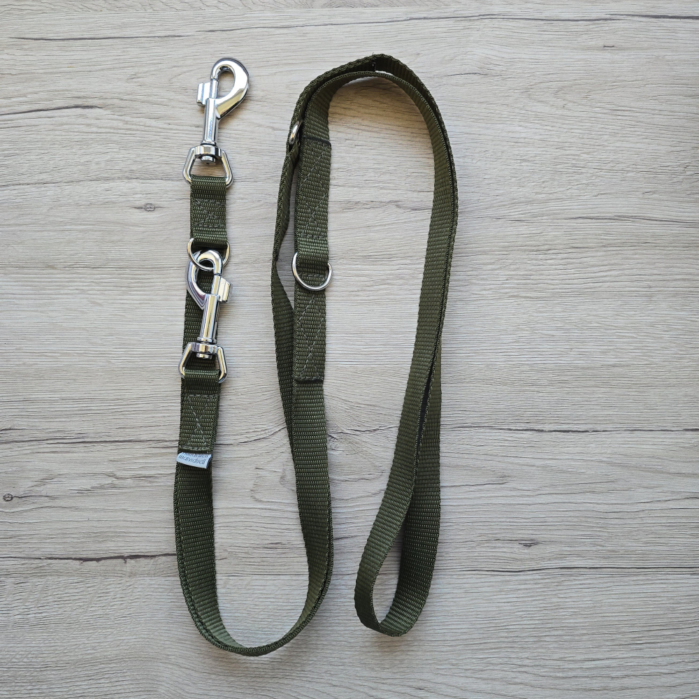 verstellbare Hundeleine - Khaki