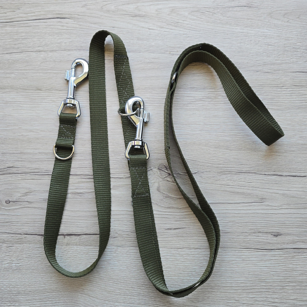 verstellbare Hundeleine - Khaki