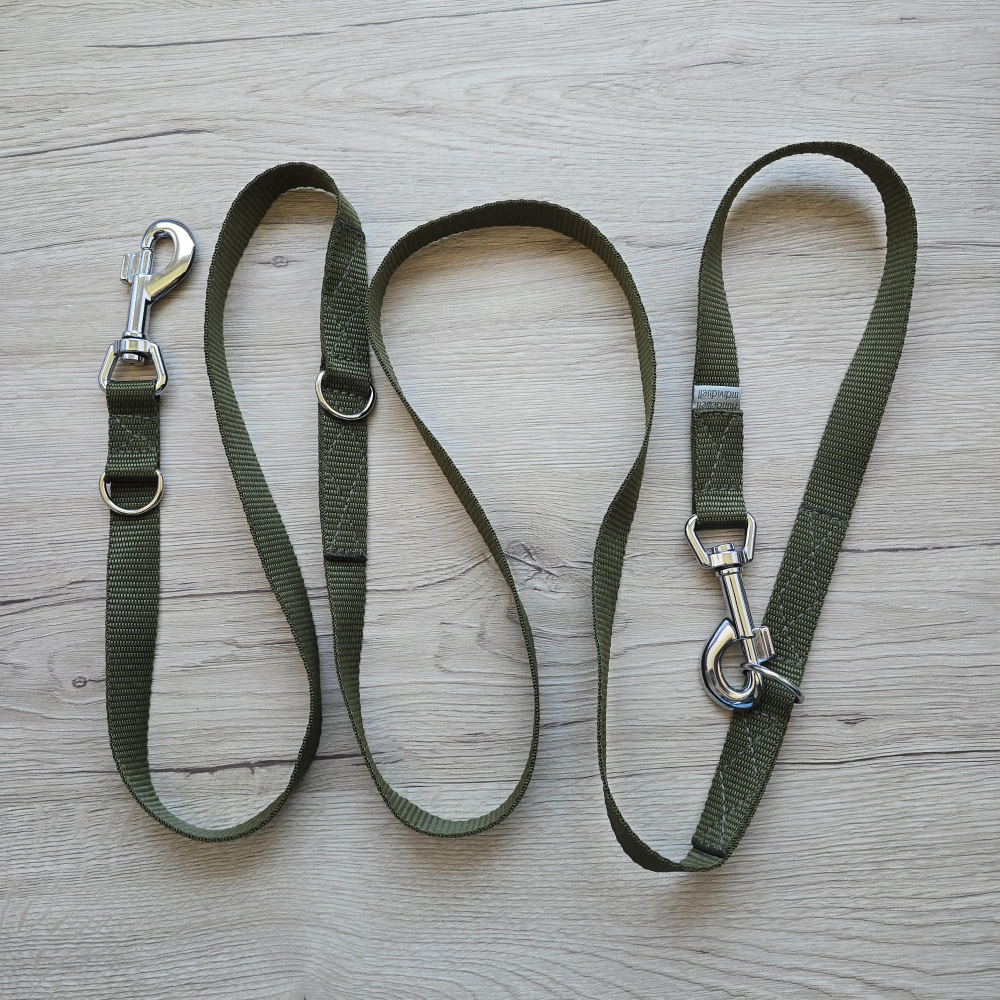 verstellbare Hundeleine - Khaki