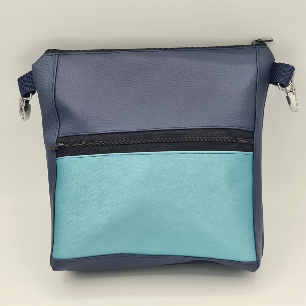 Gassitasche / Cross Bag / Hip Bag, Navy / Türkis