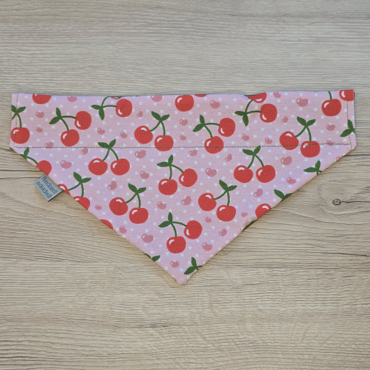 Halstuch rosa / grün mit Kirschen